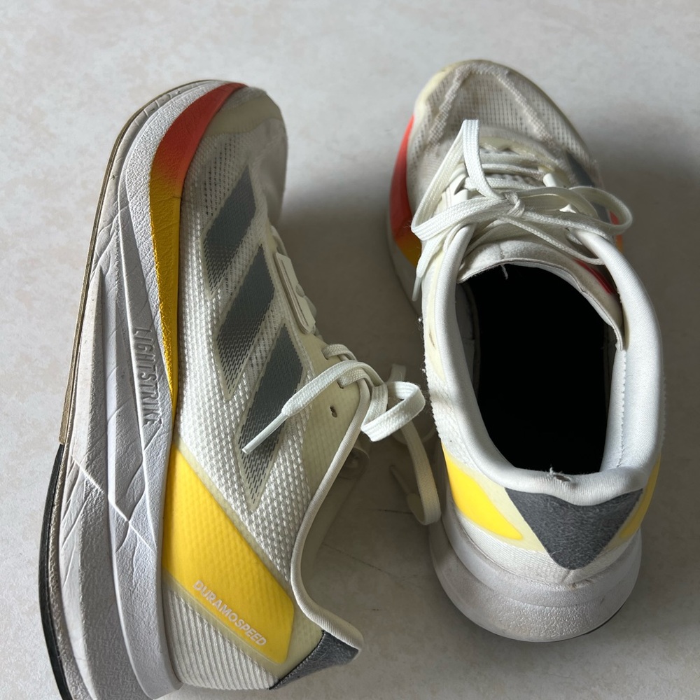 Adidas White and Yellow Running Shoes